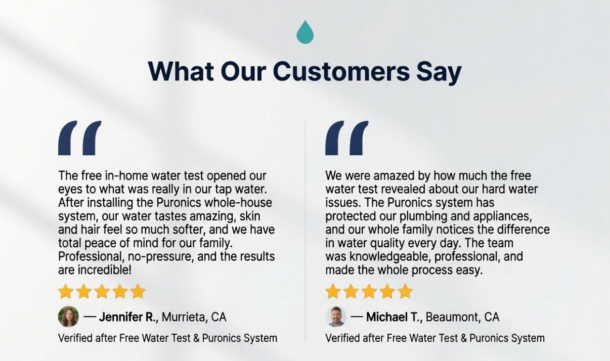 Fresh clean water from faucet for free in-home water test in Southern California